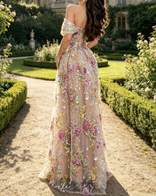 Load image into Gallery viewer, Adelina | Glitter Tulle Floral Emboridery Dress