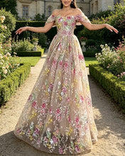 Load image into Gallery viewer, Adelina | Glitter Tulle Floral Emboridery Dress
