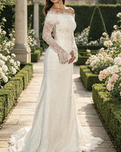 Load image into Gallery viewer, Mermaid Lace Sleeves Wedding Dress