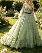 Load image into Gallery viewer, Catherine | Polka Dot Ball Gown Dress With Sleeves