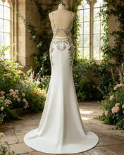 Load image into Gallery viewer, Eden | Mermaid V Neck Wildflower Embroidery Wedding Dress