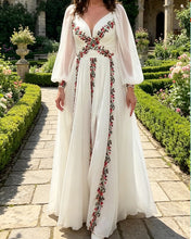 Load image into Gallery viewer, Fiora | Boho Chiffon Wedding Dress With Colorful Floral