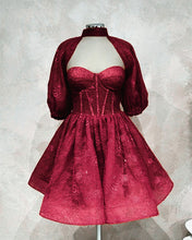 Load image into Gallery viewer, Burgundy Hoco Dress