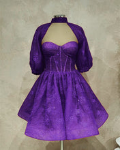 Load image into Gallery viewer, Purple Lace Hoco Dress