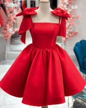 Load image into Gallery viewer, Red Satin Cocktail Dress