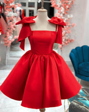 Load image into Gallery viewer, Red Satin Homecoming Dress 2024