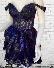 Load image into Gallery viewer, Navy Blue Short Homecoming Dress