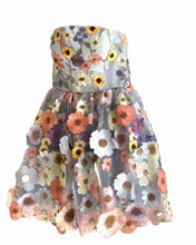 Load image into Gallery viewer, Straples Mini Floral Embroidery Dress