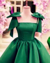 Load image into Gallery viewer, A Line Bow Straps Mini Dress