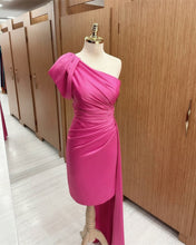Load image into Gallery viewer, Women's Sheath One Shoulder Midi Satin Dress