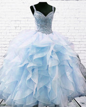 Load image into Gallery viewer, Luxurious Crystal Beaded Sweetheart Organza Ruffles Quinceanera Dresses