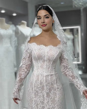 Load image into Gallery viewer, MAYA | Lace Mermaid Wedding Dress Off Shoulder