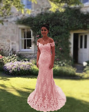 Load image into Gallery viewer, Elegant Mermaid V-neck Off Shoulder Lace Dress