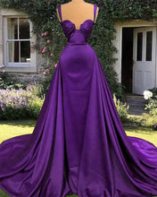Load image into Gallery viewer, Mermaid Purple Satin Dress