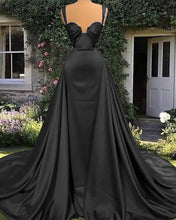 Load image into Gallery viewer, Mermaid Black Satin Dress