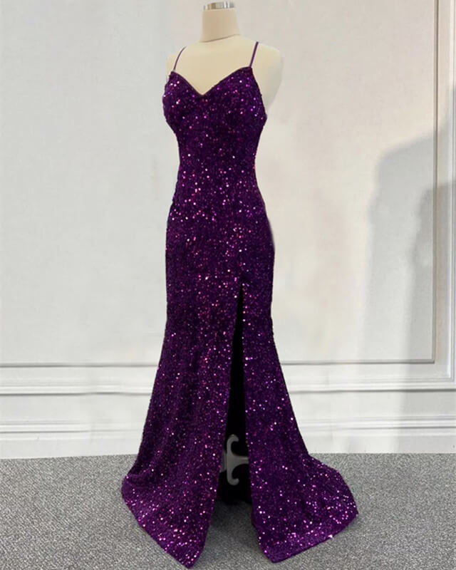 Mermaid Dark Purple Sequin Dress Mermaid Dark Purple Sequin Dress