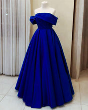 Load image into Gallery viewer, Royal Blue Satin Prom Dress 2024
