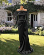 Load image into Gallery viewer, Sheath Floor Length Satin Long Sleeve Dress
