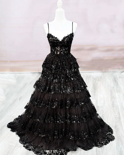 Black Lace Prom Dress 2024