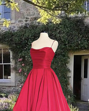 Load image into Gallery viewer, Long A-line Cowl Neck Satin Dress