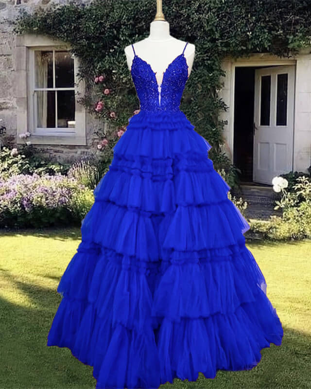 Wedding Gowns Princess Blue Prom Dresses Ball Gown Princess Royal