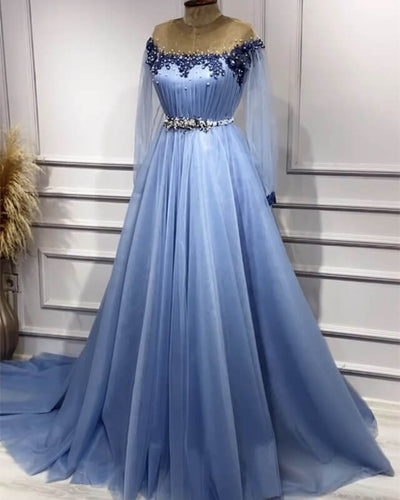 Dusty Blue Prom Dress 2024