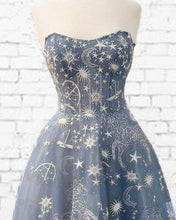 Load image into Gallery viewer, Blue Embroidery Tulle Dress