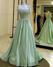 Load image into Gallery viewer, Sage Satin Prom Gown