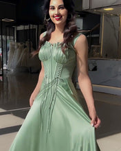 Load image into Gallery viewer, A-line Sweetheart Spaghetti Straps Satin Dress