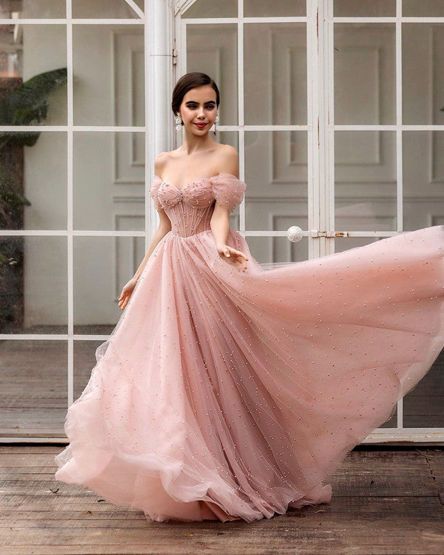 Pink A-line Tulle Corset Dress – alinanova - Main Image