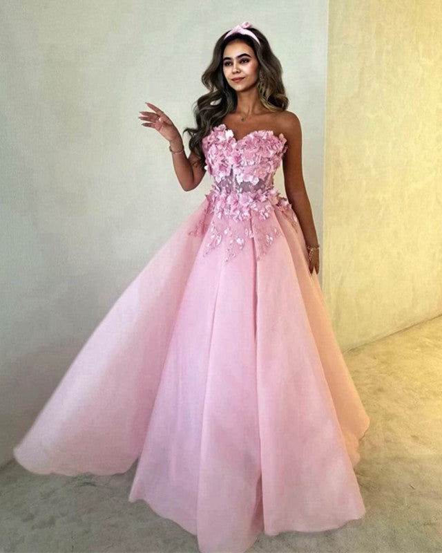 Blush Tulle A-line Corset Embroidery Dress Blush Tulle A-line Corset Embroidery Dress