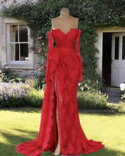 Load image into Gallery viewer, Long Sleeves Mermiad Lace Split Dress