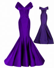 Load image into Gallery viewer, Mermaid Purple Taffeta Prom Dress