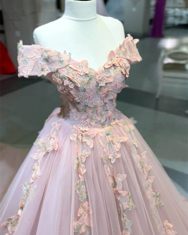 bali juliet embroidered mini dress Chic A-line Straps 3D Floral Lace Long Prom Dresses With Embroidery Bu –  SELINADRESS