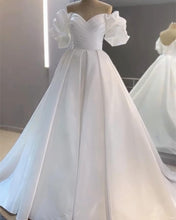 Load image into Gallery viewer, V Neck Satin Wedding Dress