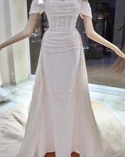 Load image into Gallery viewer, Mermaid Ivory Sequin Wedding Dress