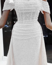 Load image into Gallery viewer, Mermaid Sequin Off Shoulder Wedding Dress