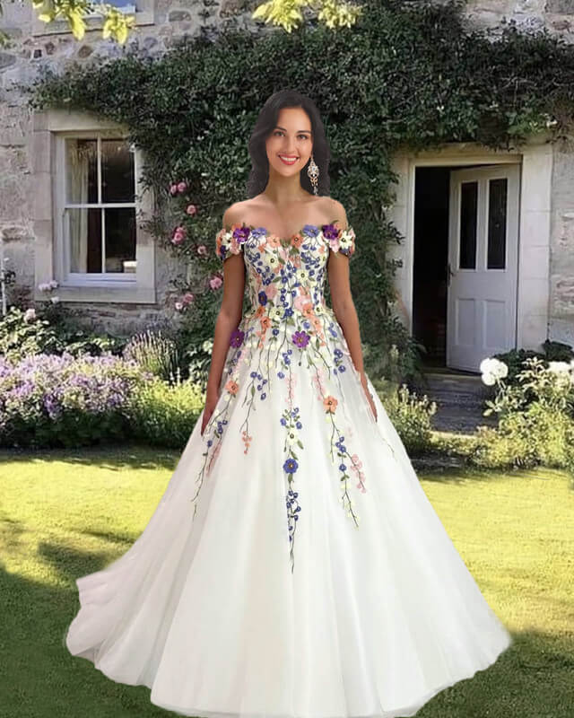 Cottagecore Style Wedding Dresses With Floral Lace Appliques alinanova Cottagecore Style Wedding Dresses With Floral Lace Appliques alinanova