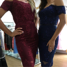 Load image into Gallery viewer, Off The Shoulder Sheath Homecoming Dresses Lace Appliques-alinanova