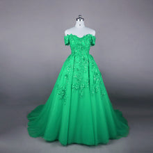 Load image into Gallery viewer, Gorgeous Sequin Lace Sweetheart Off The Shoulder Tulle Evening Gowns