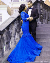 Load image into Gallery viewer, Elegant Lace 3/4 Sleeve Mermaid Evening Dresses For Women