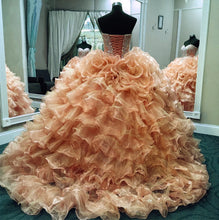 Load image into Gallery viewer, Crystal Beaded Sweetheart Organza Layered Quinceanera Dresses