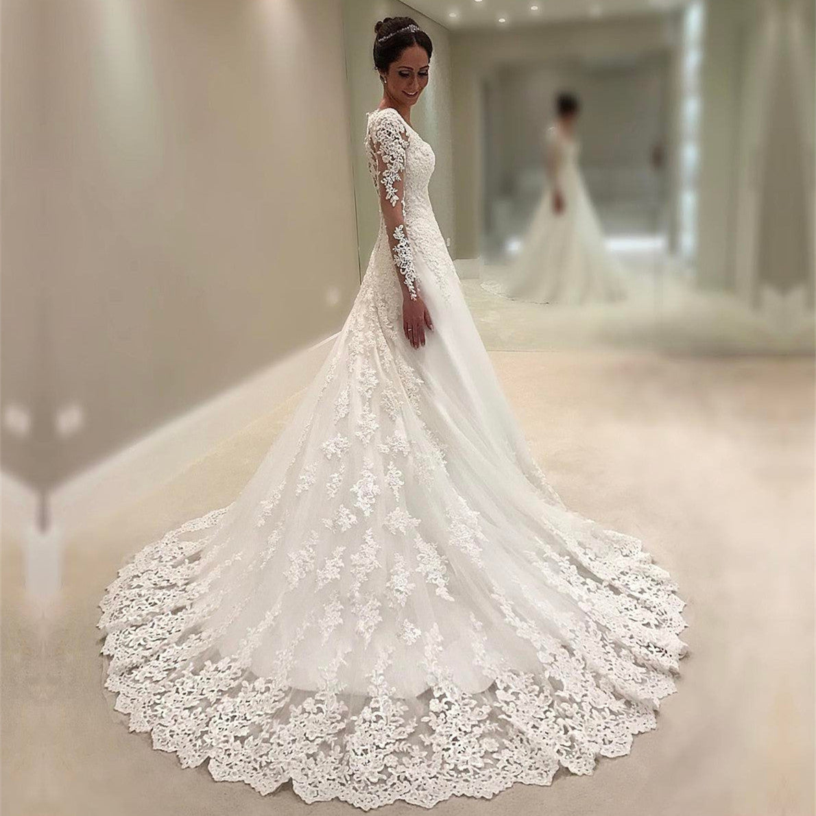 sachin and babi light blue dress Vintage Lace Wedding Dress – WonderlandByLilian