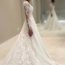 Load image into Gallery viewer, Vintage Lace Wedding Dresses Princess Long Sleeves Bridal Gowns