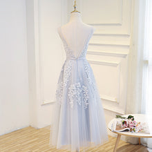 Load image into Gallery viewer, Elegant Lace Appliques Tea Length Bridesmaid Party Dresses