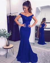 Load image into Gallery viewer, royal blue prom dresses long