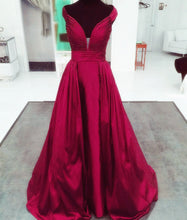 Load image into Gallery viewer, Ruched Sweetheart Long Satin Evening Gowns Floor Length