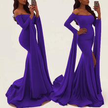 Load image into Gallery viewer, Sexy Off Shoulder Long Sleeves Mermaid Prom Dress