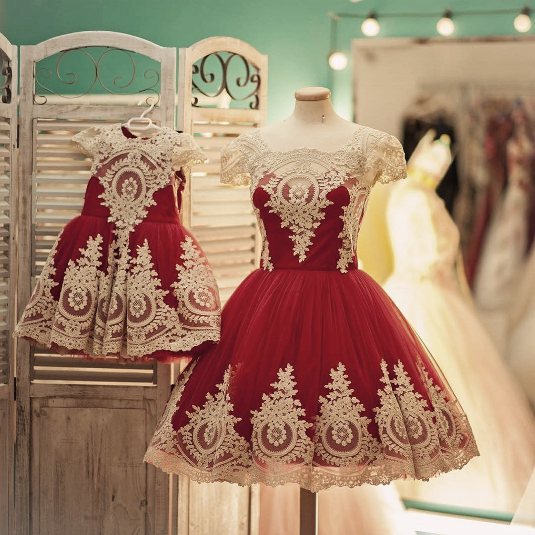 Vintage 1950s Style Swing Party Dress Gold Lace Appliques – alinanova