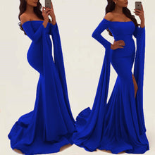 Load image into Gallery viewer, Sexy Off Shoulder Long Sleeves Mermaid Evening Gowns 2018 Prom Dress-alinanova
